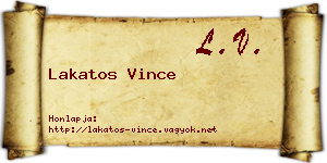 Lakatos Vince névjegykártya